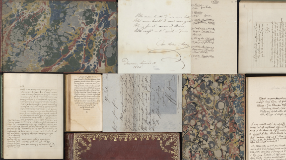 Album de la baronne de Walouïeff, 1601-1800, Ms.3.677 ; Mélanges d’alchimie, complilé par l’Abbé Boucaud, 1653-1658, Ms.0.431 ; Faune du Ban de la Roche, 1601-1700, Ms.0.854 ; Le reveille-matin des François et de leur voisins, 1574, R.102.811.