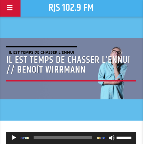 Capture d'écran de la page dédiée à l'émission avec Benoit Wirrmann