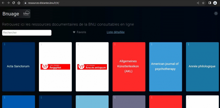 Retrouvez ici les ressources documentaires de la BNU consultables en ligne