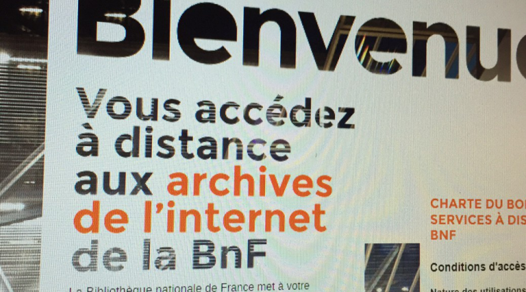 Capture d'écran de la page d'accueil des Archives de l'Internet