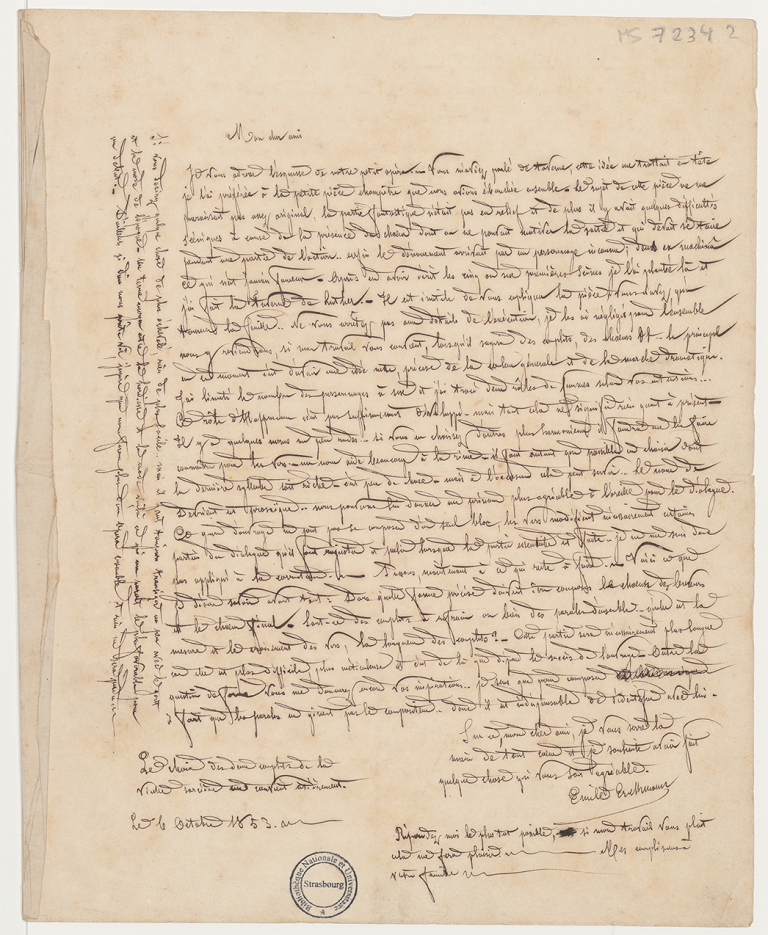 Manuscrit autographe du livret d'un projet d’un « petit opéra » La Taverne de Luther - Émile Erckmann